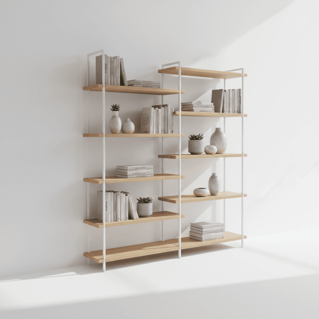 Floating Oak Bookshelf